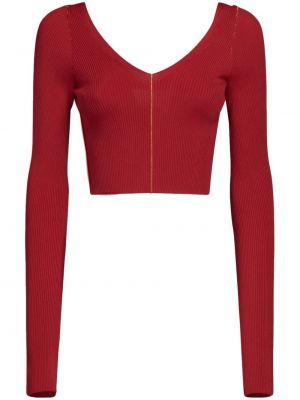Pletený pulovr s výstřihem do v Marni Červený