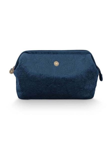 Kozmetička torbica od samta Pip Studio plava