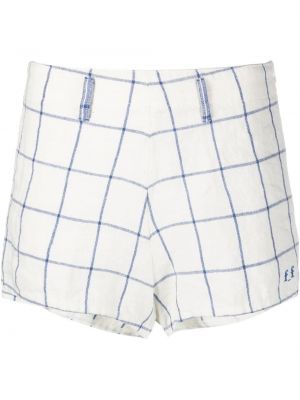 Trykt sjekket shorts Forte_forte hvit