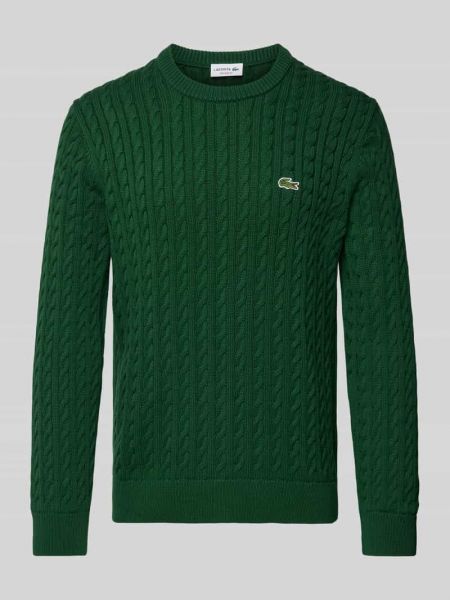 Dzianinowy sweter Lacoste zielony