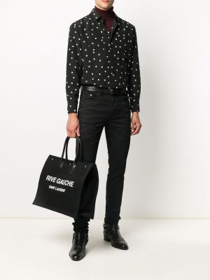 Camisa con lunares Saint Laurent negro