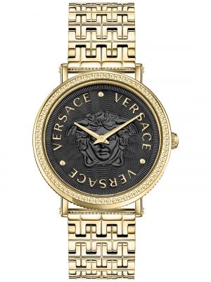 Женские часы V-Dollar с ионным покрытием из нержавеющей стали с золотистым браслетом, 37 мм Versace