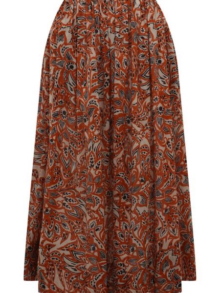 Хлопковая юбка Noble&brulee коричневая