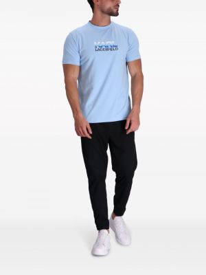T-shirt aus baumwoll mit print Karl Lagerfeld blau