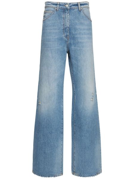 Voľné bavlnené džínsy Msgm modrá