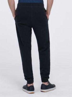 Βαμβακερό αθλητικό παντελόνι Sunspel μαύρο