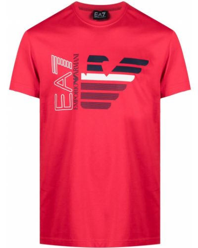 Camiseta con estampado Ea7 Emporio Armani rojo