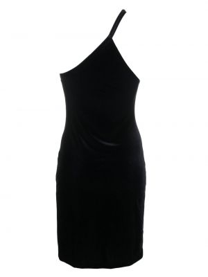 Aksamitna sukienka mini asymetryczna Filippa K czarna