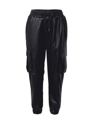Pantaloni cargo din piele Urban Classics negru