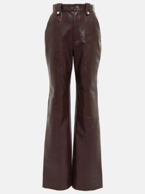 Spodnie skórzane Nanushka - brązowy