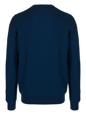 Sweter z kaszmiru z dekoltem w serek Pringle Of Scotland niebieski