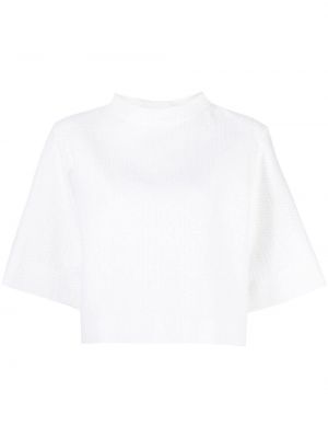 T-shirt en laine à col montant Paule Ka blanc