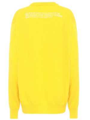 Z kaszmiru sweter wełniany Calvin Klein Jeans Est. 1978, żółty