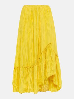 Hedvábné dlouhá sukně Vince žluté
