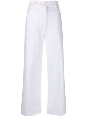 Bavlněné kalhoty relaxed fit Aspesi bílé