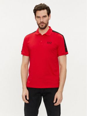 Тениска с копчета Ea7 Emporio Armani червено