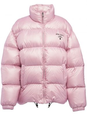 Pernata jakna s printom Prada ružičasta