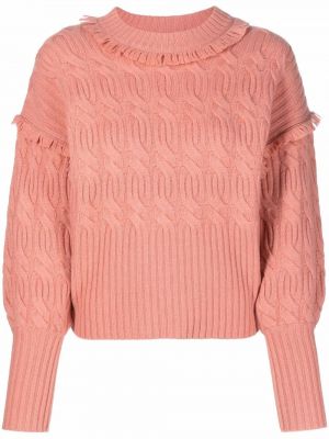 Strikket frynser lang genser Zimmermann rosa