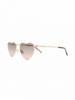 Okulary przeciwsłoneczne gradientowe w serca Saint Laurent Eyewear złote