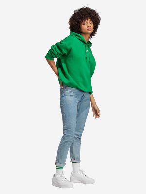 Hanorac cu glugă din bumbac Adidas Originals verde