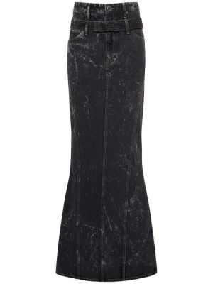 Βαμβακερή maxi φούστα Rotate μαύρο