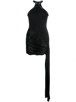 Коктейлна рокля без ръкави с драперии David Koma черно