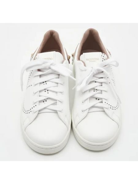 Sneakersy skórzane retro Valentino Vintage białe