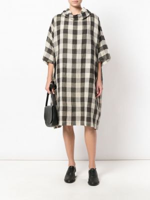 Robe à carreaux oversize Issey Miyake Pre-owned marron