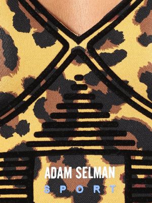 Športni modrček s potiskom z leopardjim vzorcem Adam Selman Sport rjava