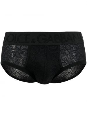 Čipkované boxerky Dolce & Gabbana čierna
