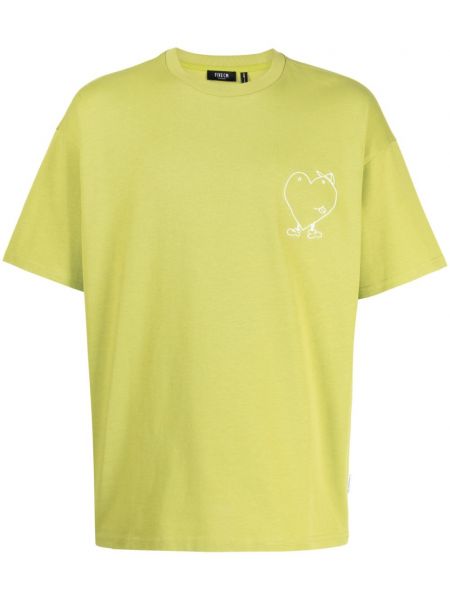 Raštuotas medvilninis marškinėliai su širdelėmis Five Cm žalia