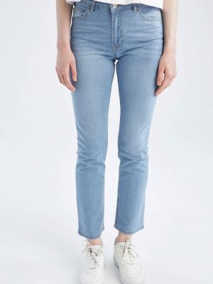 Priliehavé džínsy s rovným strihom Defacto modrá