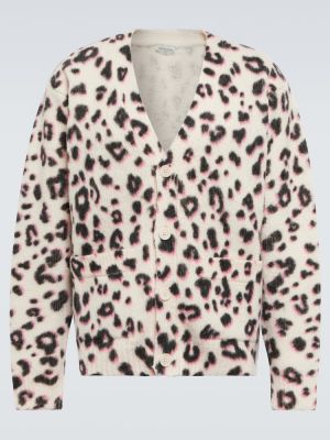 Cardigan cu imagine cu model leopard Dries Van Noten alb