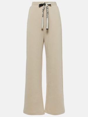 Памучни спортни панталони с висока талия 's Max Mara бяло