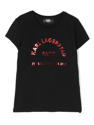 T-shirt for piger Karl Lagerfeld Kids sort