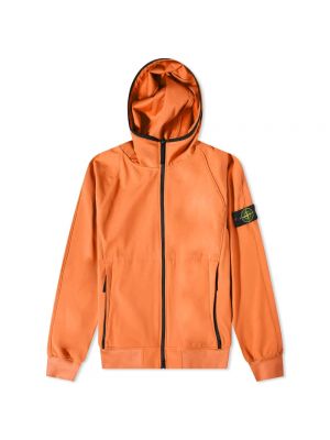 Легкая куртка с капюшоном Stone Island оранжевая