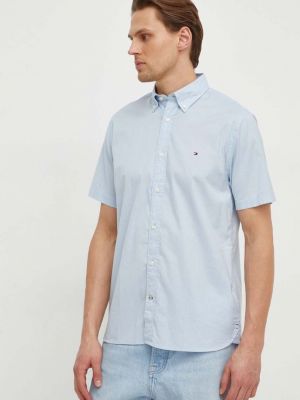 Péřová košile s knoflíky Tommy Hilfiger modrá