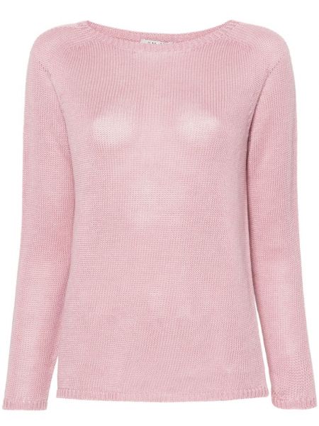Λινένιος μακρύ πουλόβερ 's Max Mara ροζ