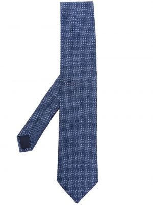Hodvábna kravata s potlačou Corneliani modrá