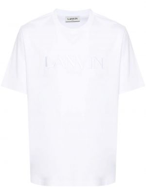 Βαμβακερή μπλούζα με κέντημα Lanvin λευκό