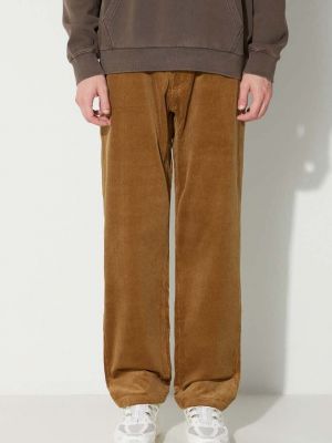 Вельветові прямі брюки Gramicci коричневі