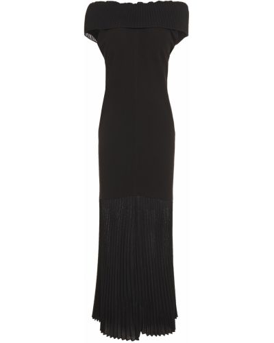 Трикотажне плаття максі плісироване Victoria Beckham, чорне