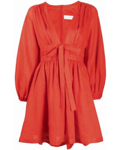 Mini vestido con lazo Zimmermann rojo