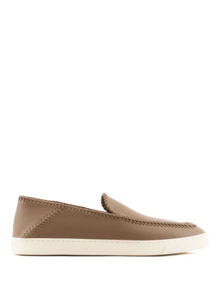 Læder sneakers Giorgio Armani brun