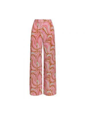 Spodnie relaxed fit Maliparmi różowe