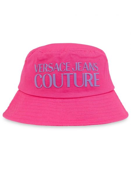 Klobouk s potiskem Versace Jeans Couture růžový