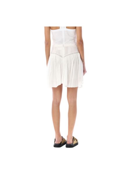 Haftowana mini spódniczka z wysoką talią Isabel Marant Etoile biała