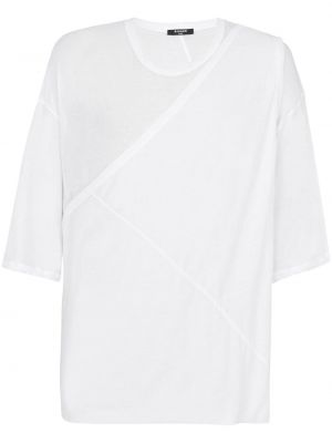 T-shirt drapé Balmain blanc