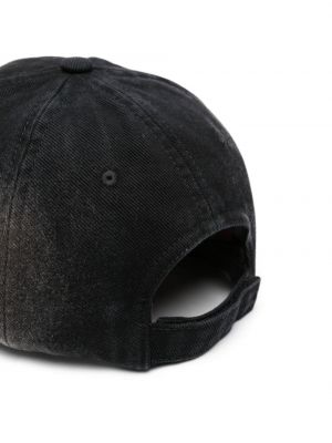 Medvilninis siuvinėtas kepurė su snapeliu Marni juoda