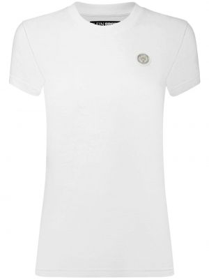 Βαμβακερή αθλητική μπλούζα Plein Sport λευκό